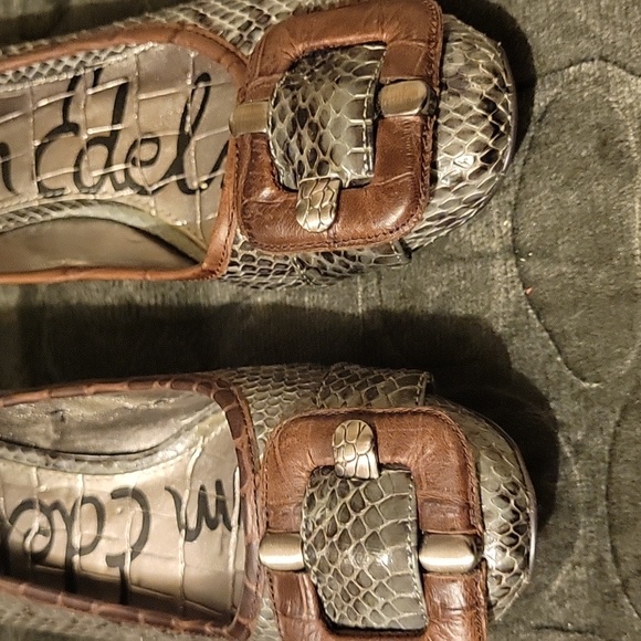 Sam Edelman Women's Snakeskin Flats with Buckle - Picture 5 of 6